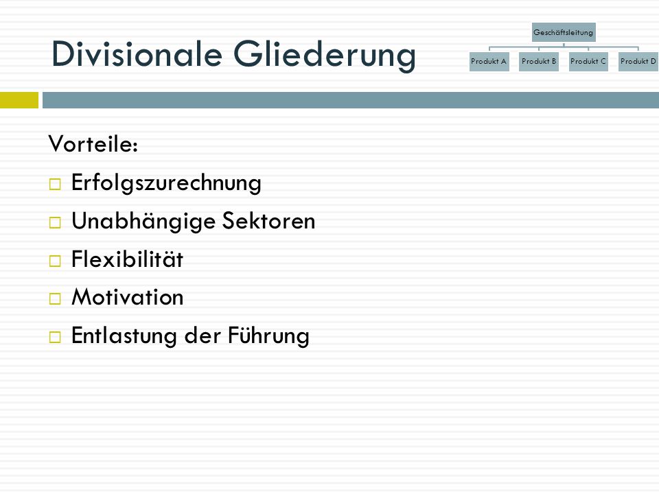Divisionale Gliederung