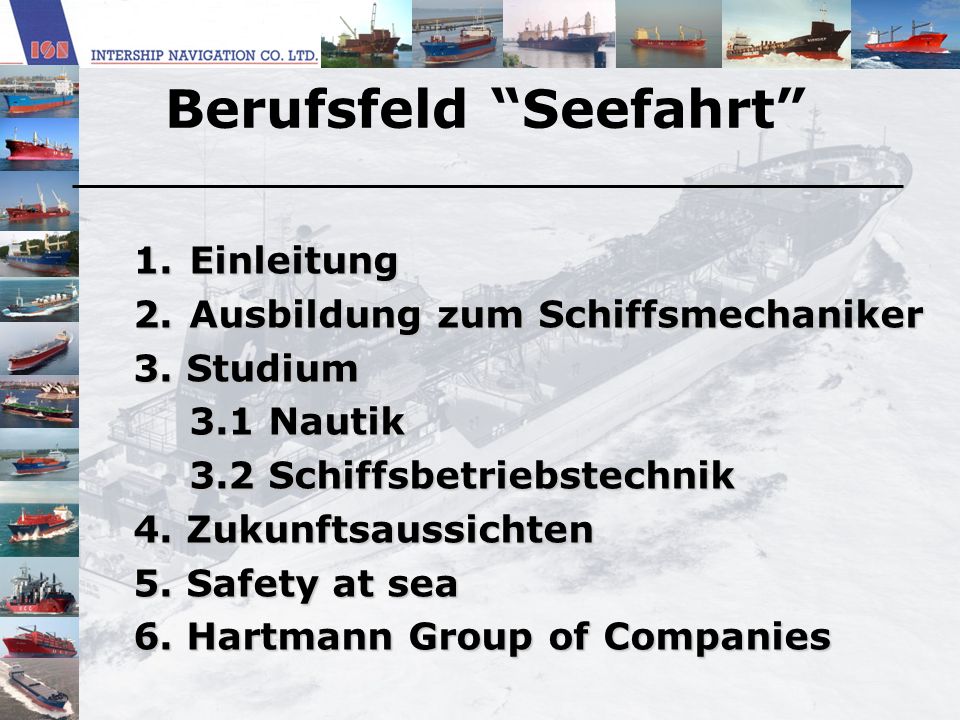 Berufsfeld Seefahrt
