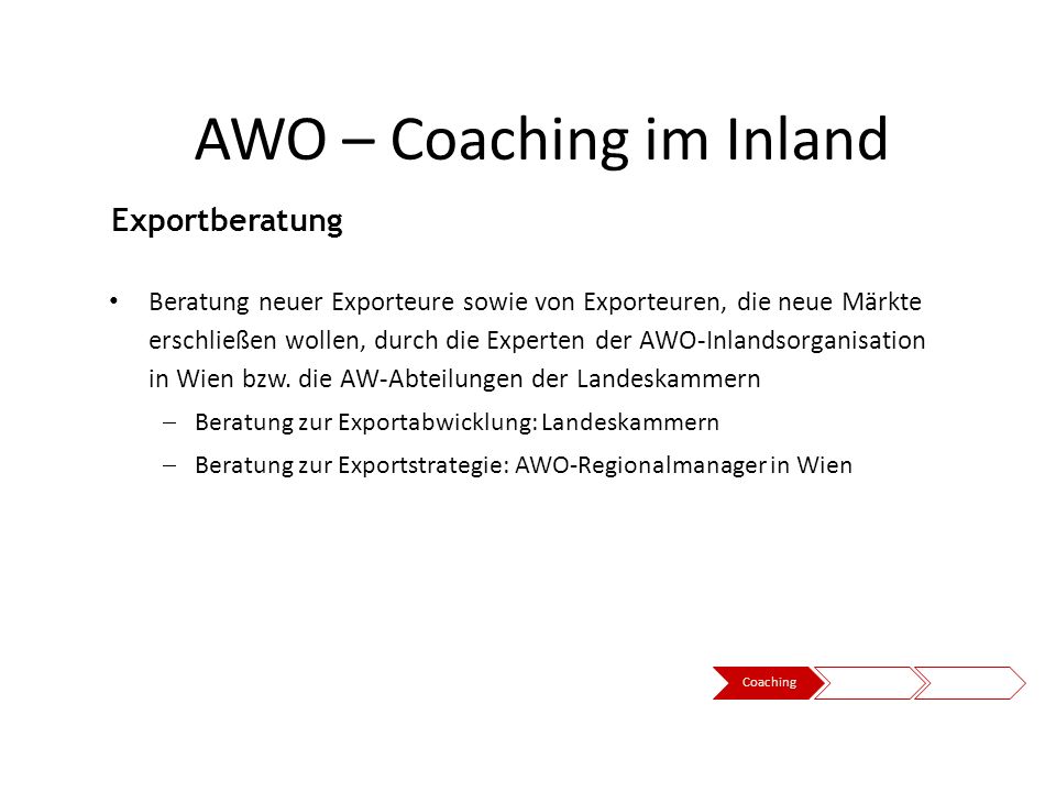 AWO – Coaching im Inland