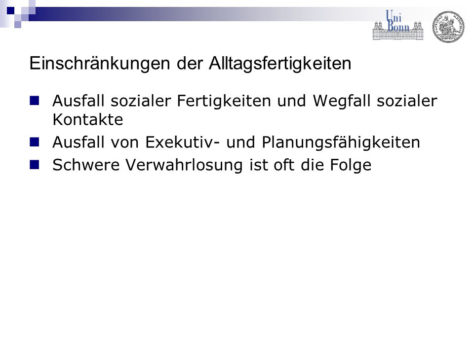 Einschränkungen der Alltagsfertigkeiten