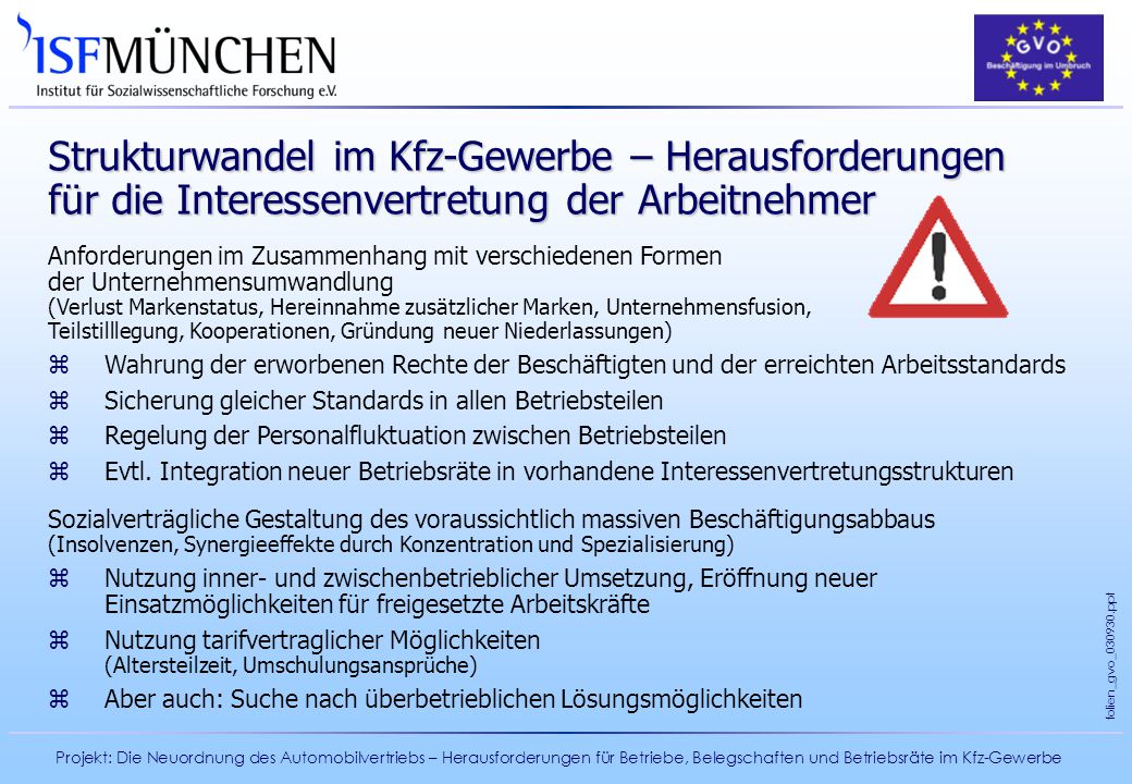 Strukturwandel im Kfz-Gewerbe – Herausforderungen für die Interessenvertretung der Arbeitnehmer