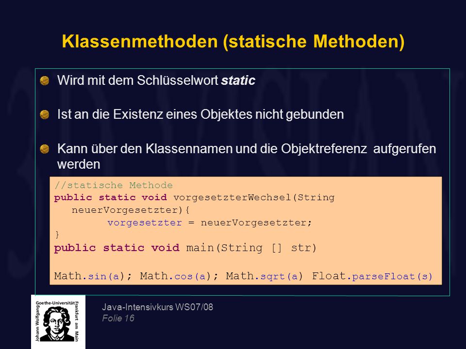 Einführung in die OOP in Java - ppt herunterladen