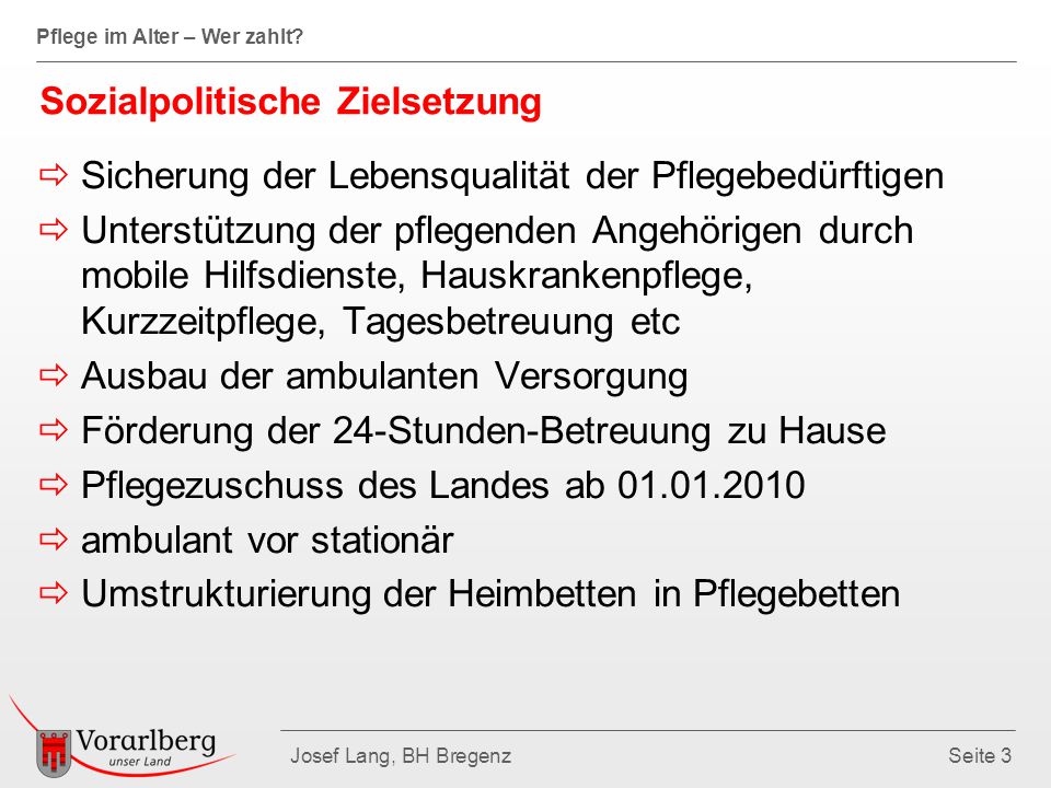 Wer zahlt? Referent: Josef Lang, Bezirkshauptmannschaft Bregenz - ppt  herunterladen