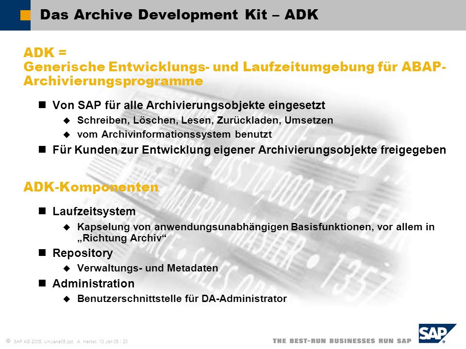 Das Archive Development Kit – ADK
