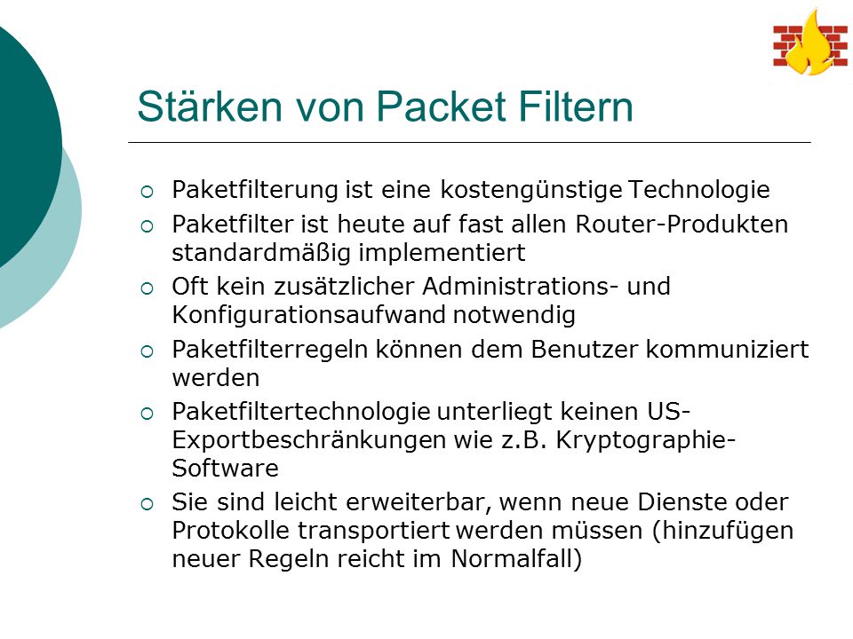 Stärken von Packet Filtern