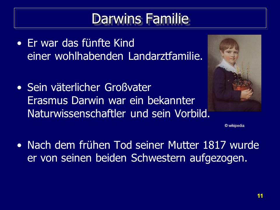 Darwins Familie Er war das fünfte Kind einer wohlhabenden Landarztfamilie.