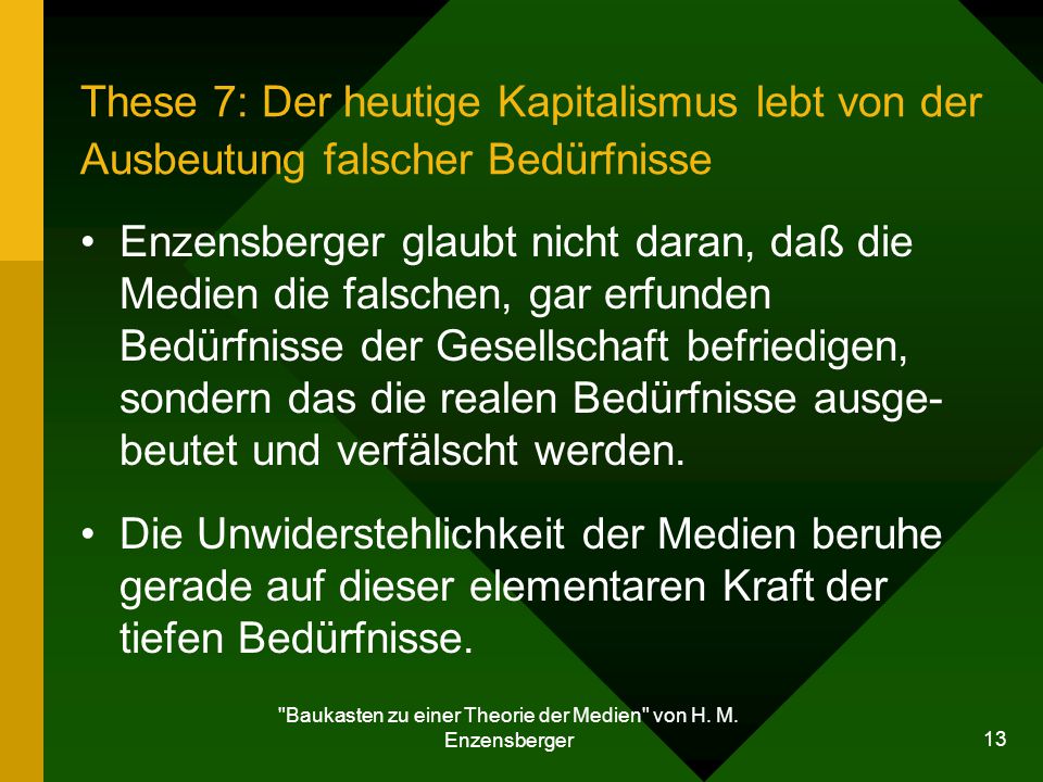 Baukasten zu einer Theorie der Medien von H. M. Enzensberger