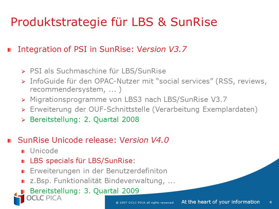 Produktstrategie für LBS & SunRise