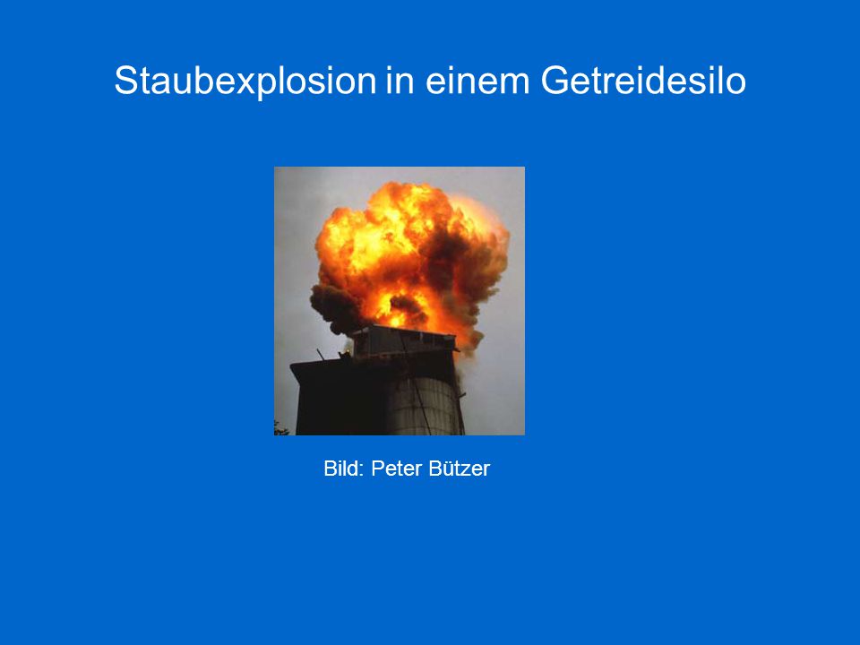 Staubexplosion in einem Getreidesilo