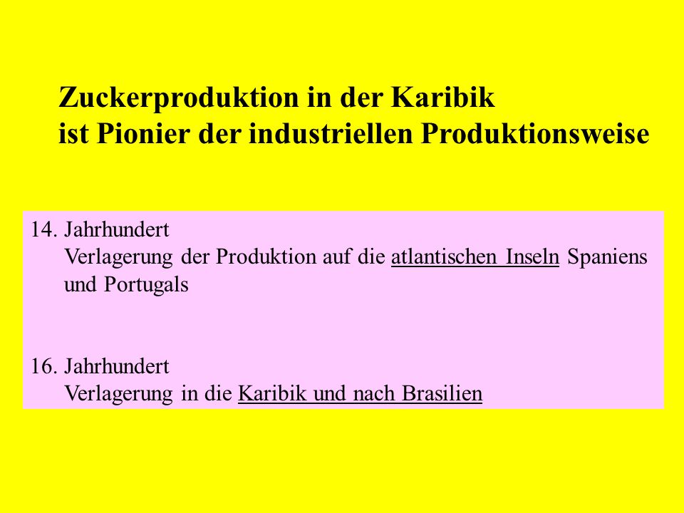 Zuckerproduktion in der Karibik