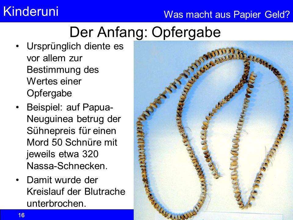 Der Anfang: Opfergabe Ursprünglich diente es vor allem zur Bestimmung des Wertes einer Opfergabe.