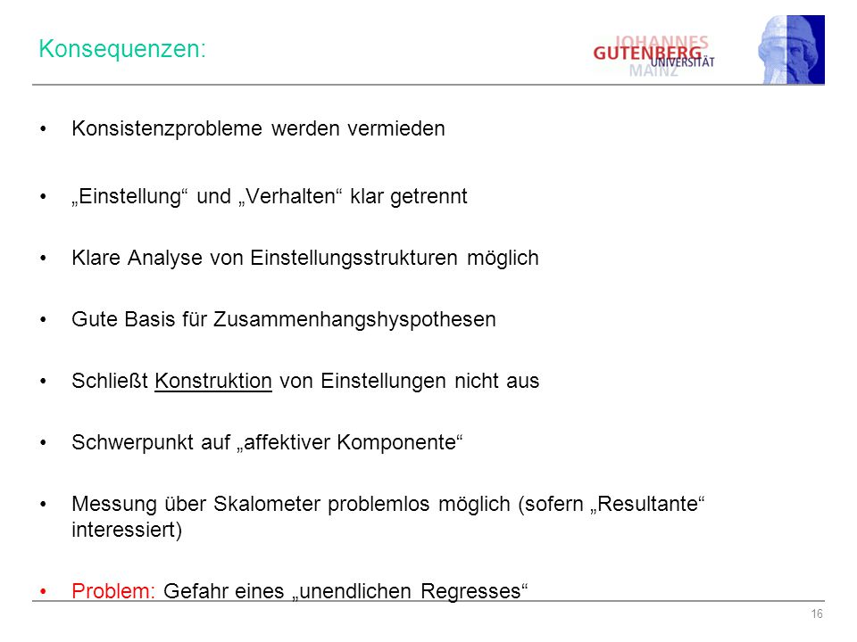 Konsequenzen: Konsistenzprobleme werden vermieden