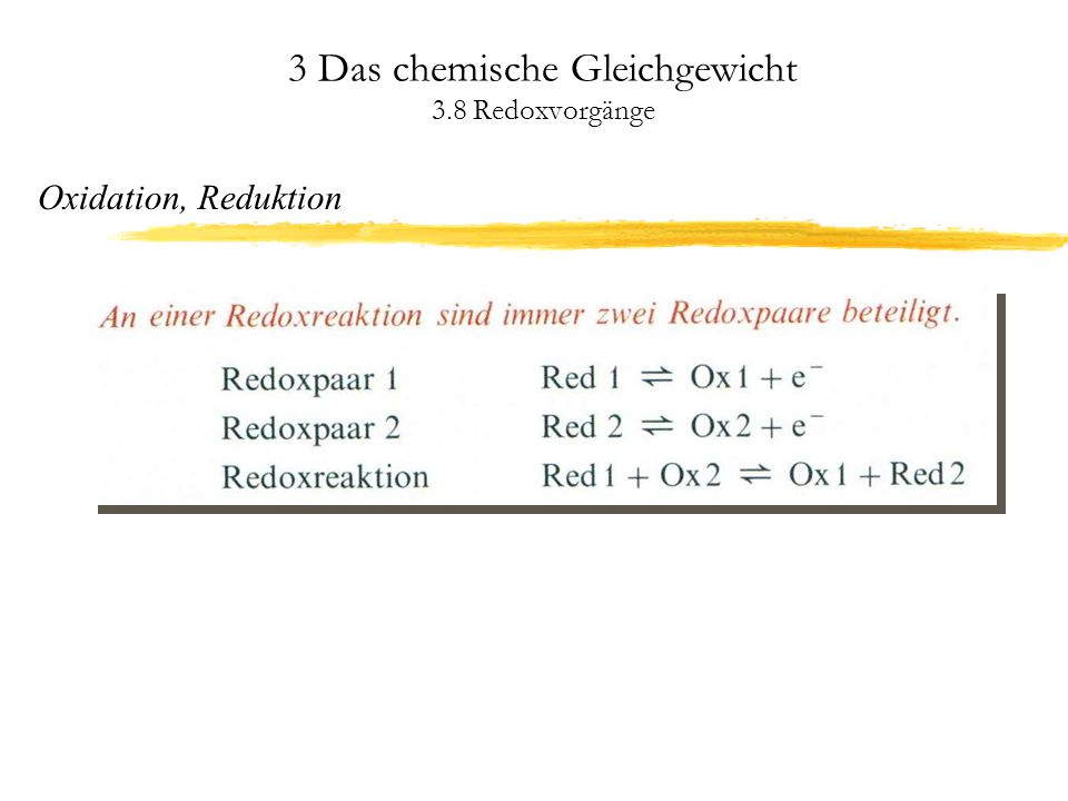 3 Das chemische Gleichgewicht 3.8 Redoxvorgänge