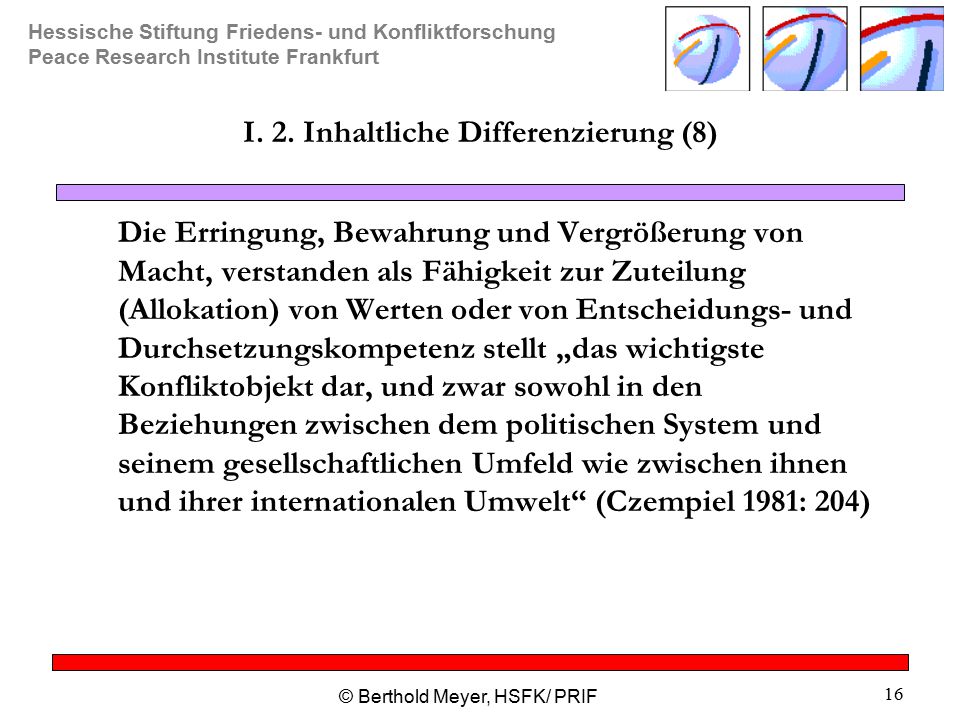 I. 2. Inhaltliche Differenzierung (8)