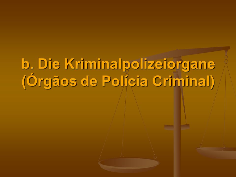 b. Die Kriminalpolizeiorgane (Órgãos de Polícia Criminal)