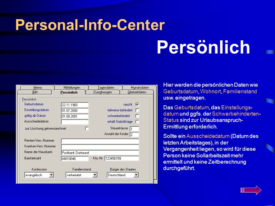Persönlich Personal-Info-Center