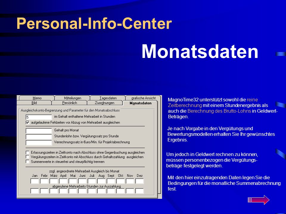 Monatsdaten Personal-Info-Center