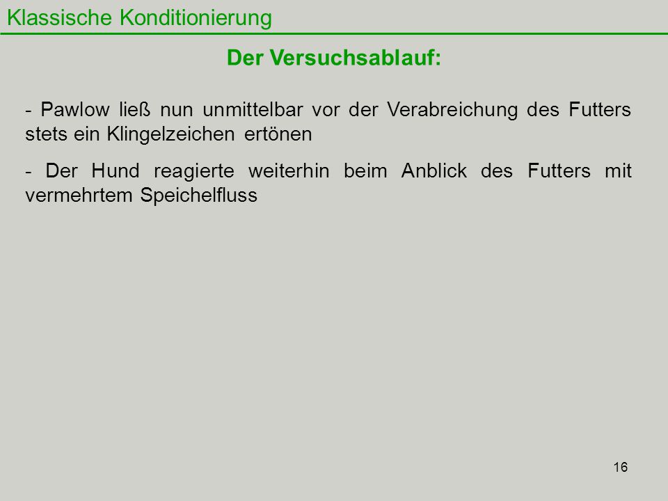 Klassische Konditionierung