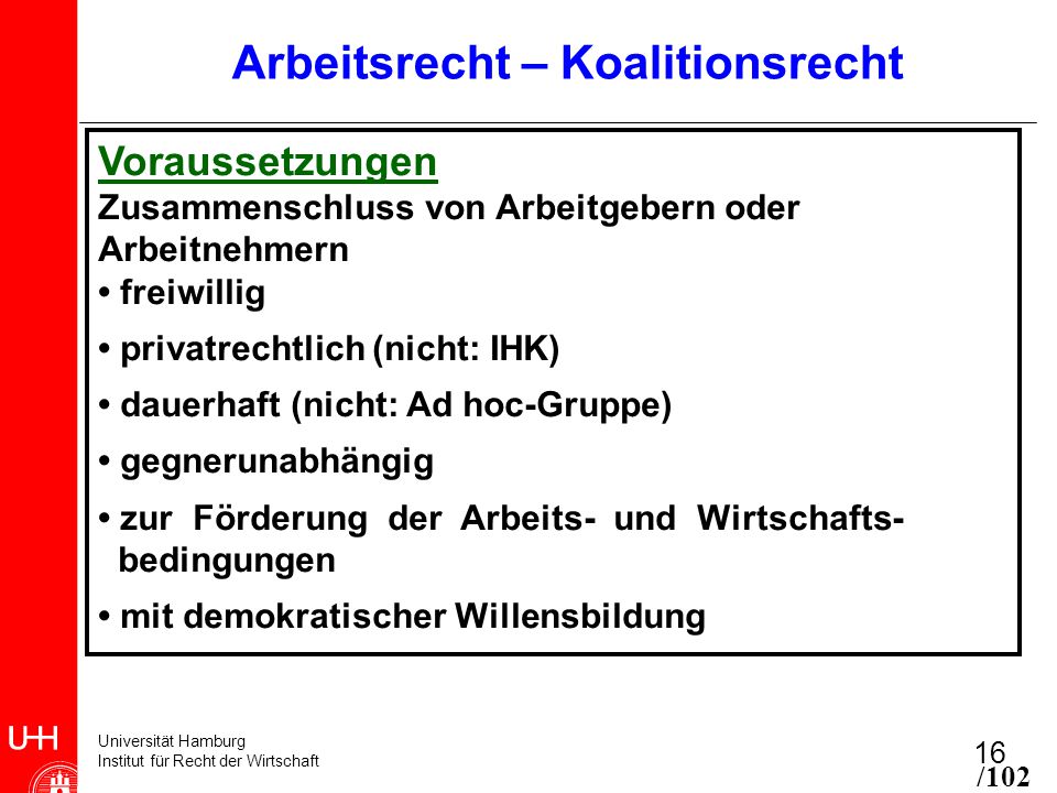 Arbeitsrecht – Koalitionsrecht