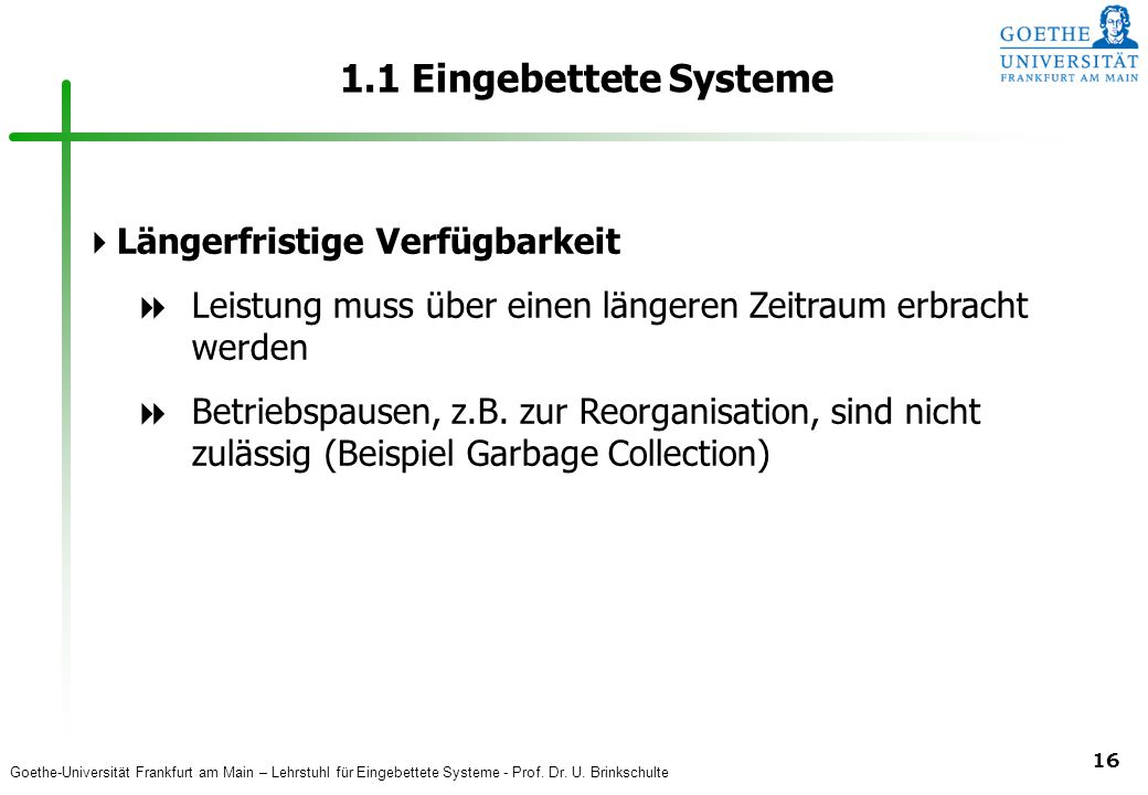 1.1 Eingebettete Systeme Längerfristige Verfügbarkeit