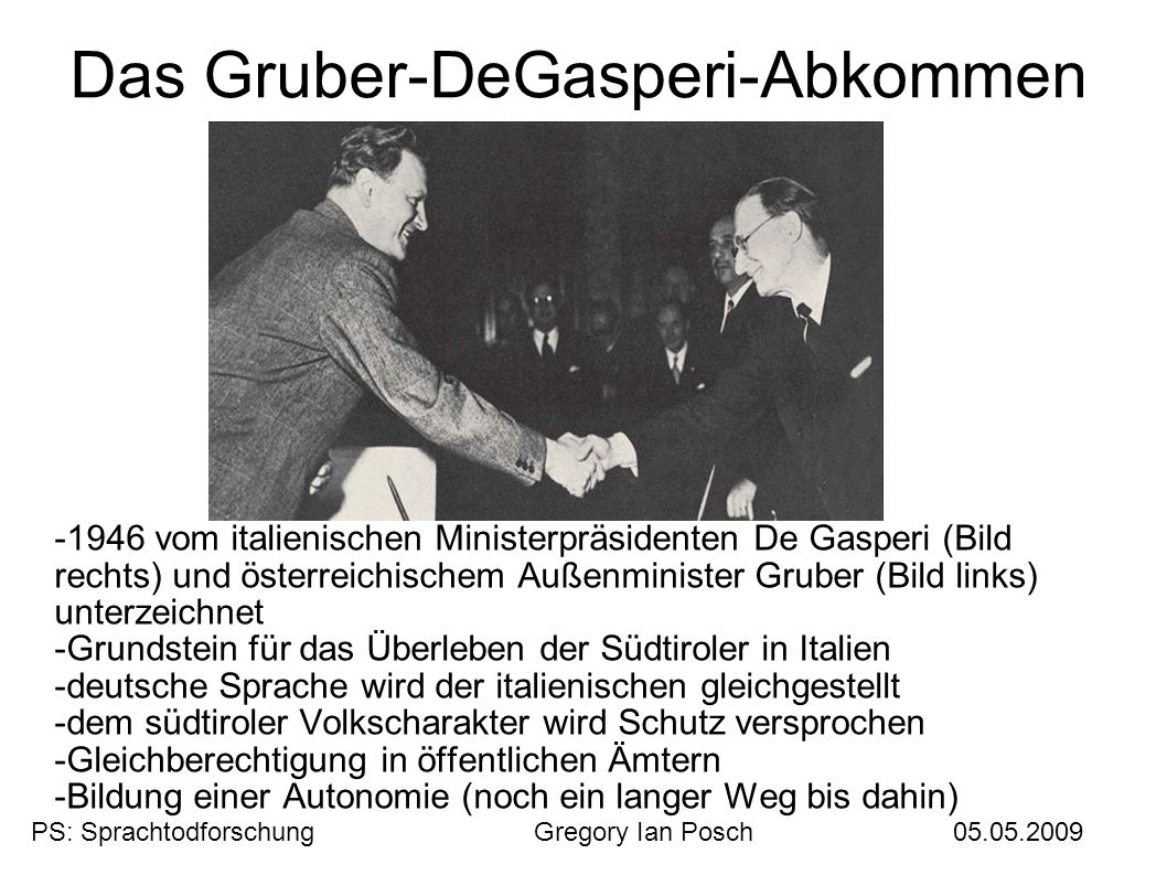 Das Gruber-DeGasperi-Abkommen