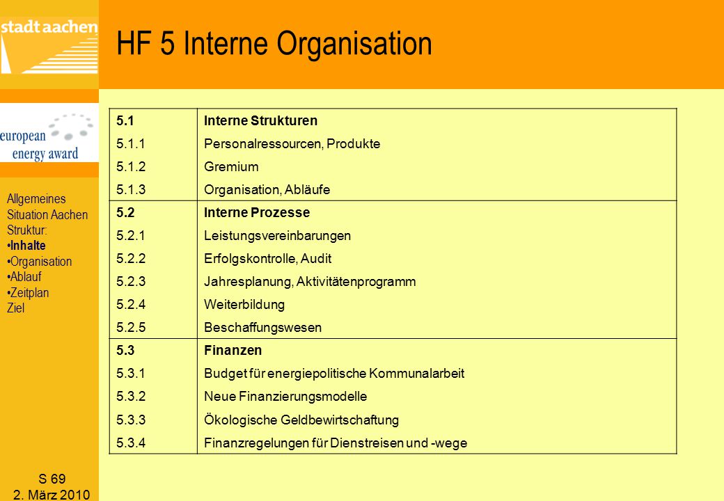 HF 5 Interne Organisation