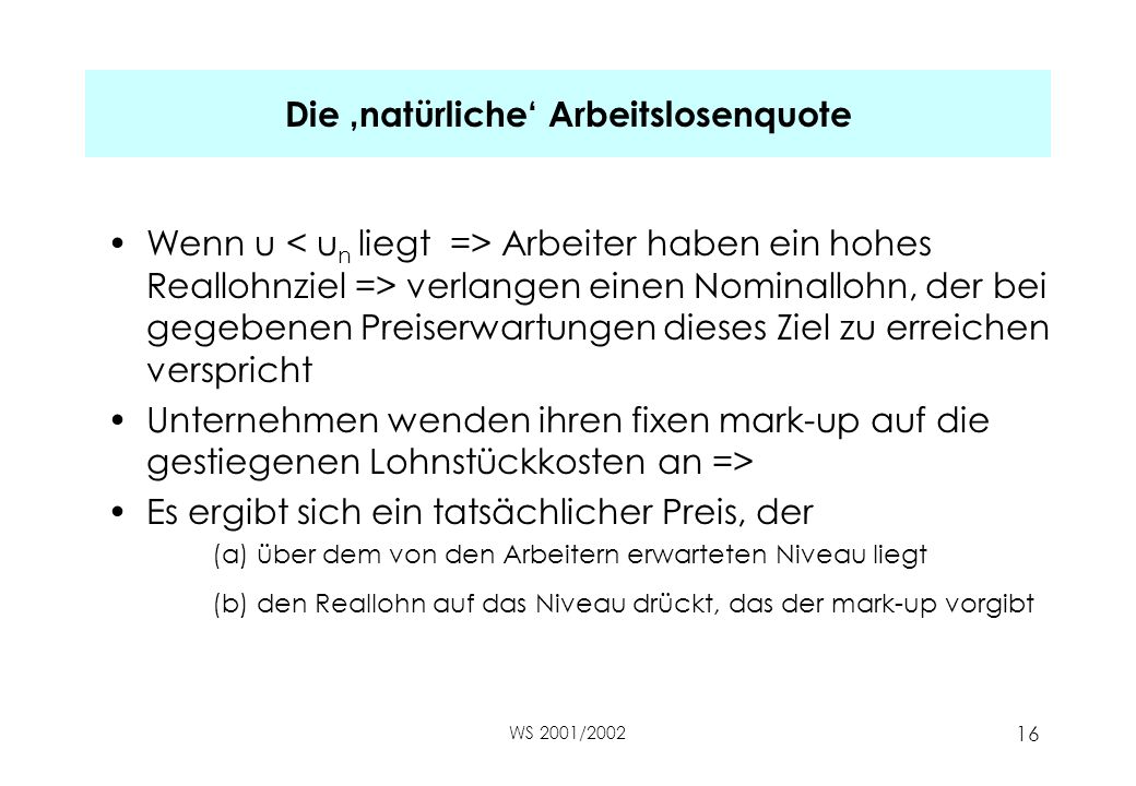 Die ‚natürliche‘ Arbeitslosenquote
