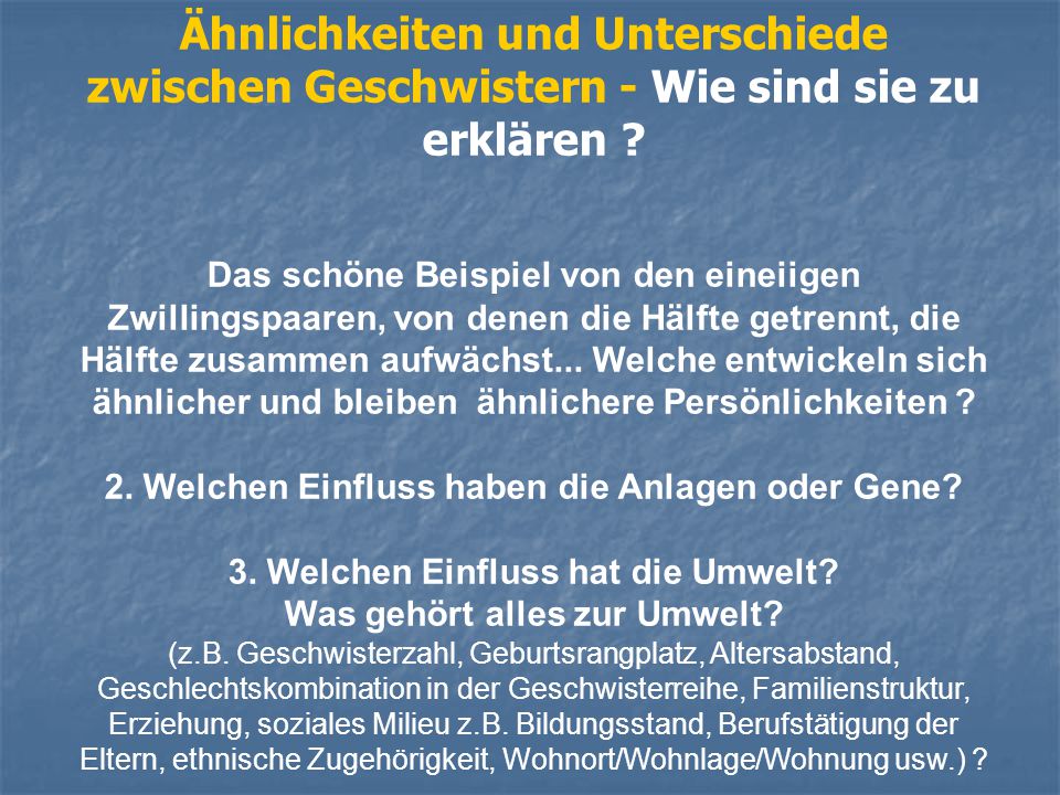 Ähnlichkeiten und Unterschiede zwischen Geschwistern - Wie sind sie zu erklären