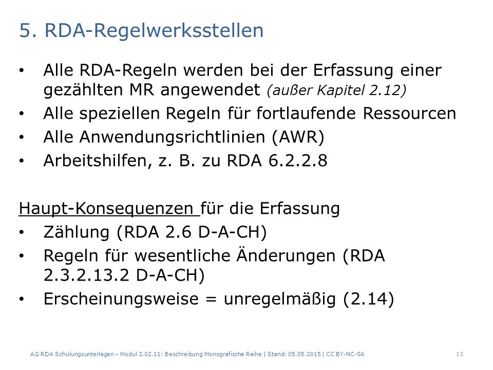 5. RDA-Regelwerksstellen