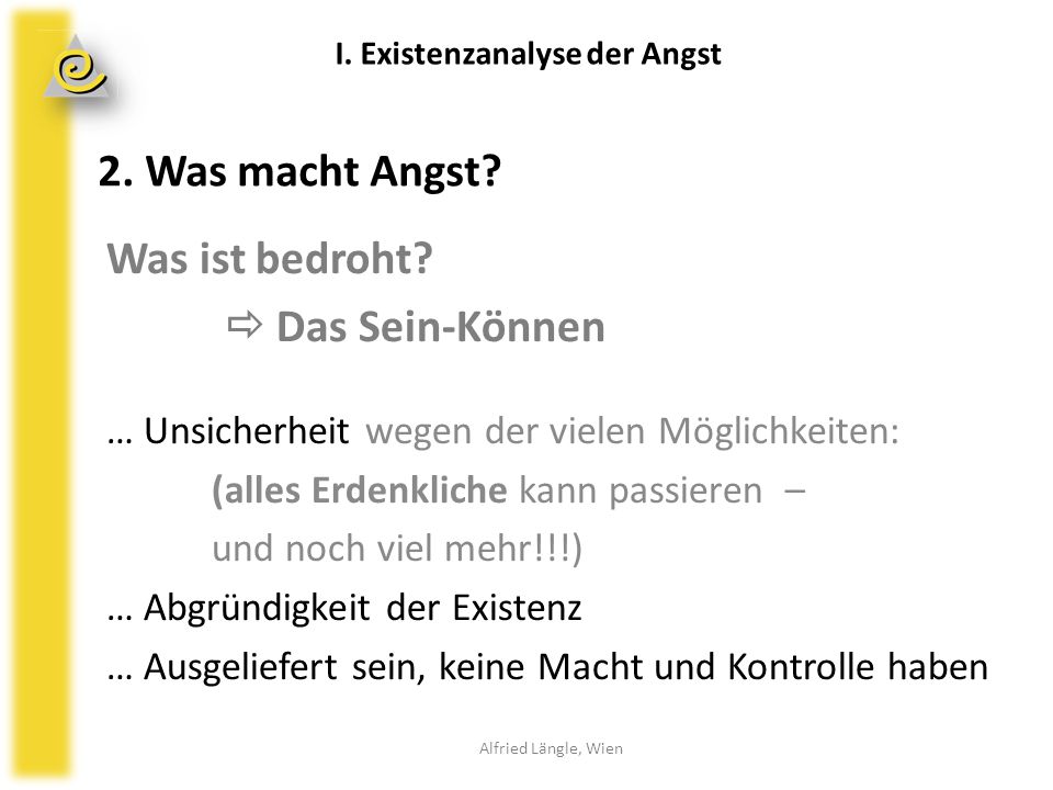 2. Was macht Angst Was ist bedroht  Das Sein-Können