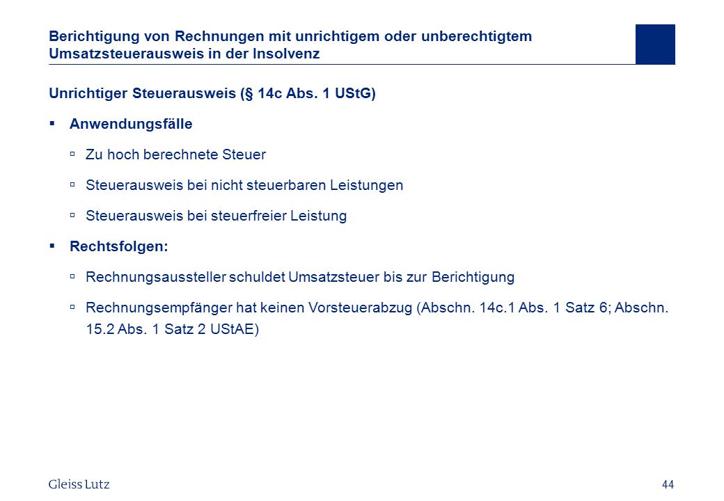 Umsatzsteuer In Der InsolvenZ – Aktuelle Entwicklungen - Ppt Herunterladen