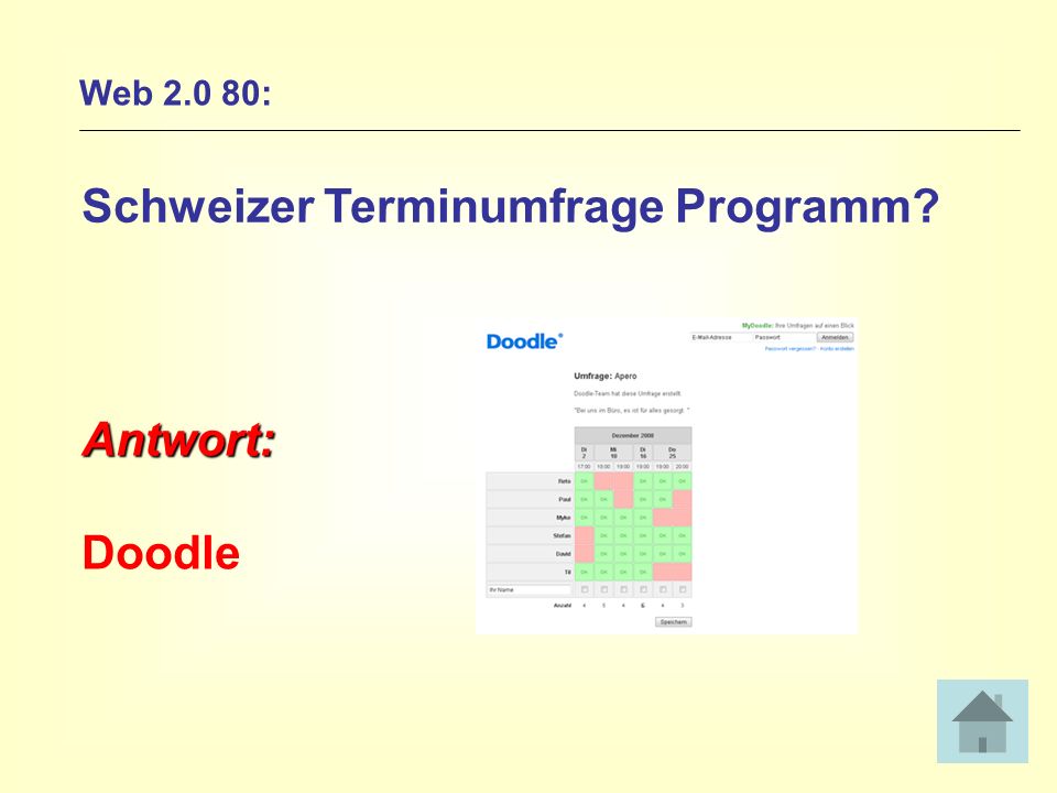 Schweizer Terminumfrage Programm