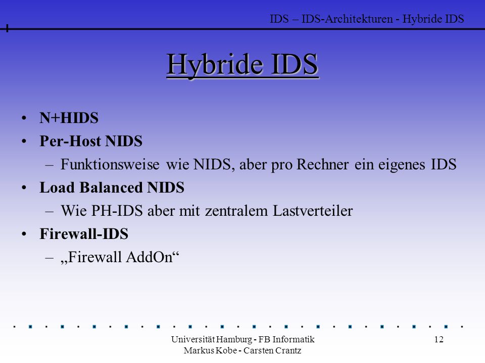 Universität Hamburg - FB Informatik Markus Kobe - Carsten Crantz