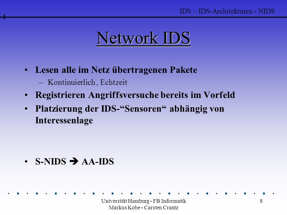 Universität Hamburg - FB Informatik Markus Kobe - Carsten Crantz