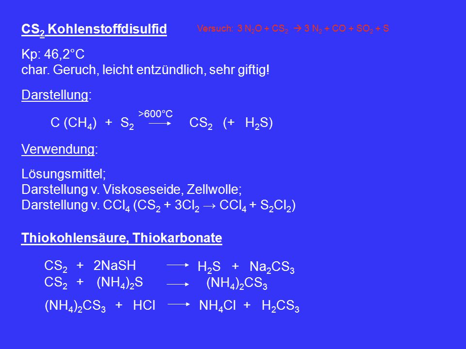 CS2 Kohlenstoffdisulfid