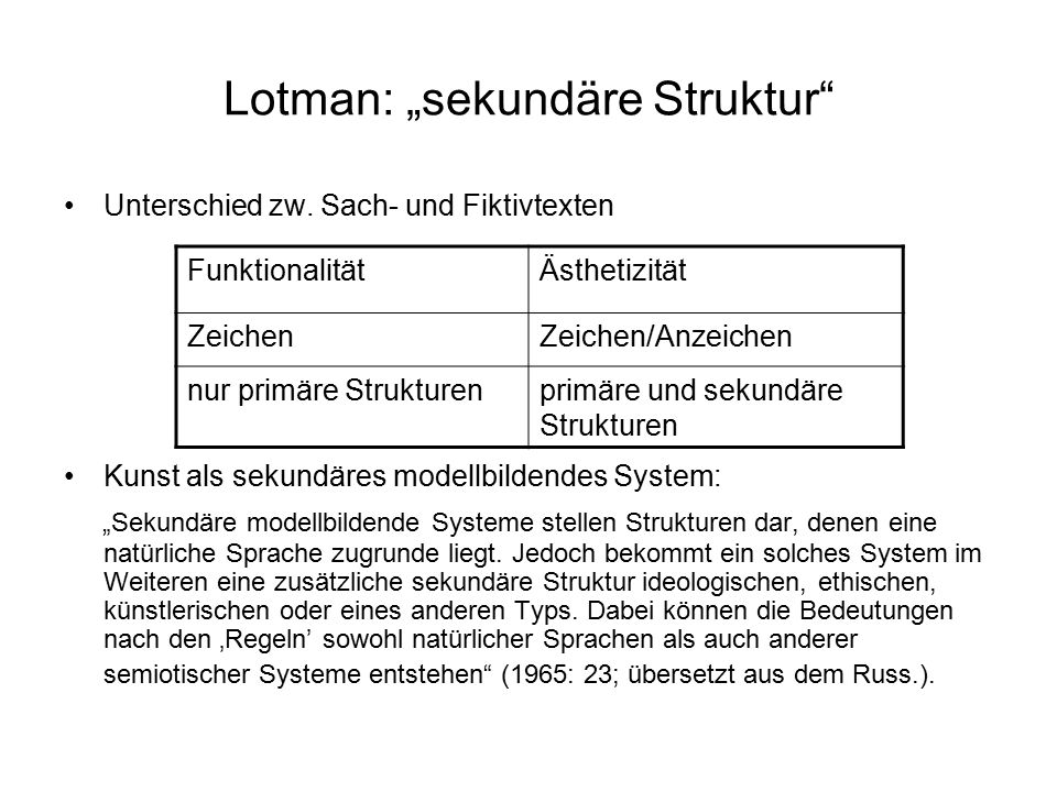 Lotman: „sekundäre Struktur