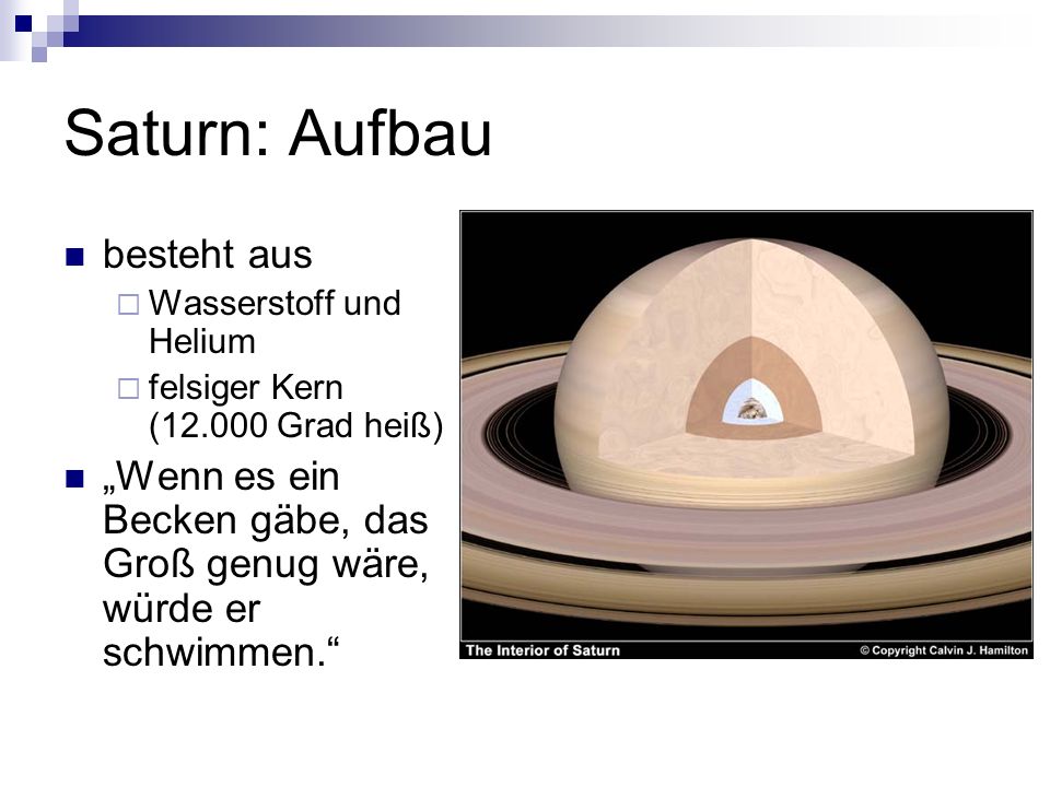 Saturn: Aufbau besteht aus