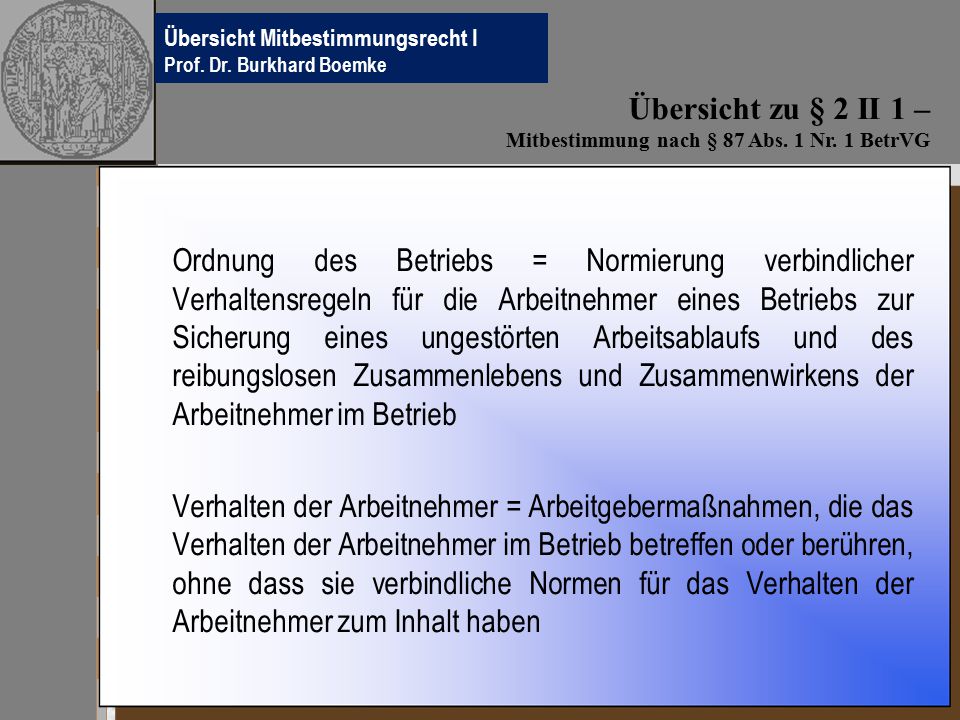 Hier Ihr Logo Übersicht zu § 2 II 1 –