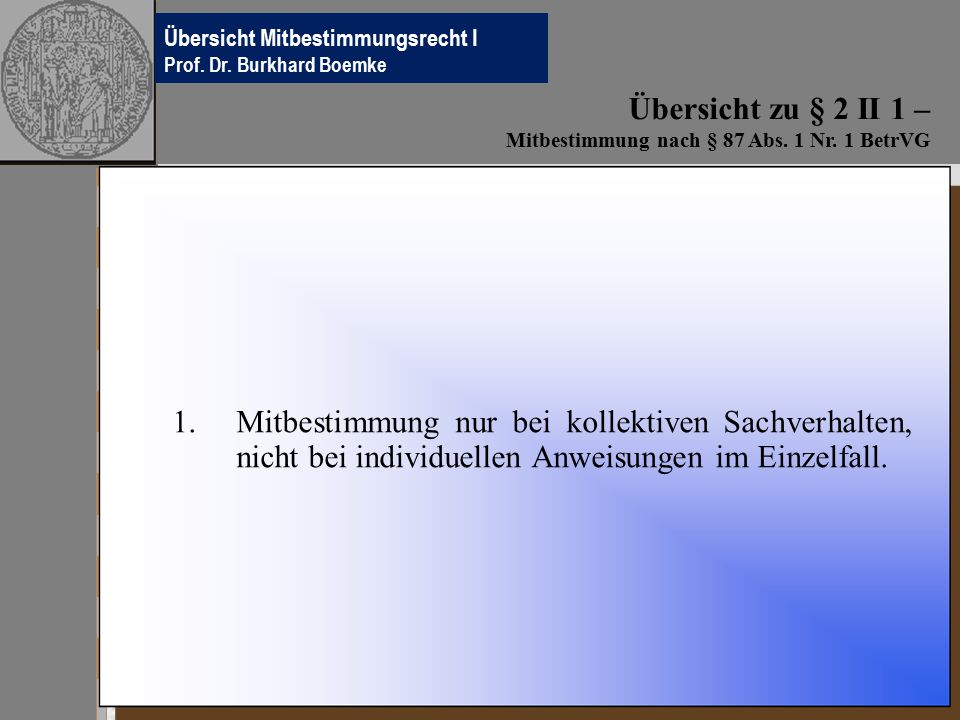 Hier Ihr Logo Übersicht zu § 2 II 1 –