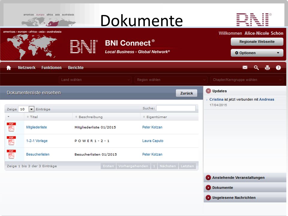 Dokumente Finde nützliche Vorlagen für deine Tätigkeiten bei BNI