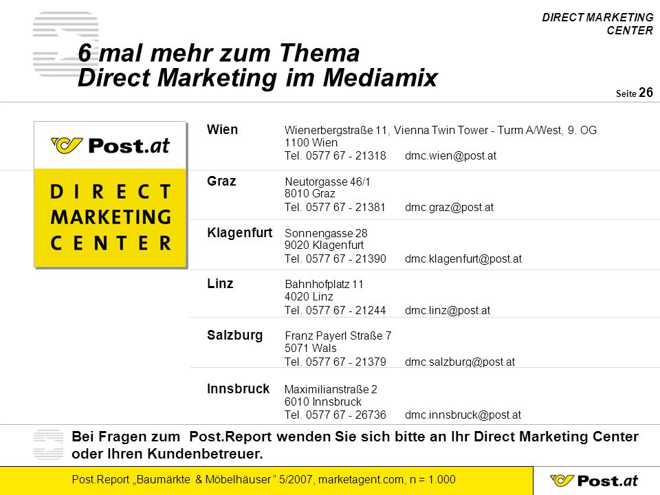 6 mal mehr zum Thema Direct Marketing im Mediamix