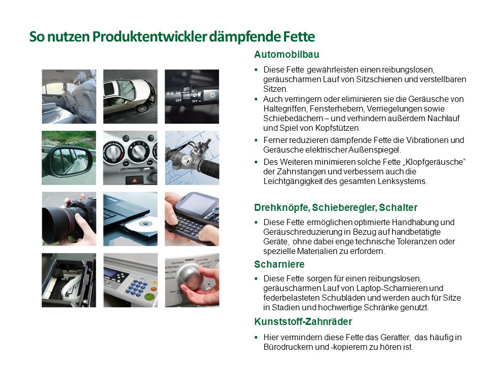 So nutzen Produktentwickler dämpfende Fette