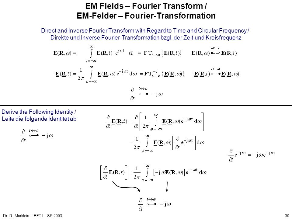 EM Fields – Fourier Transform / EM-Felder – Fourier-Transformation