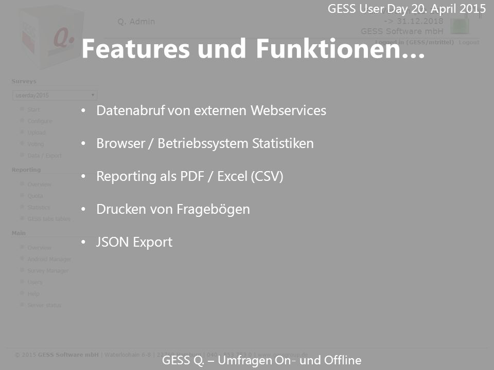 Features und Funktionen…