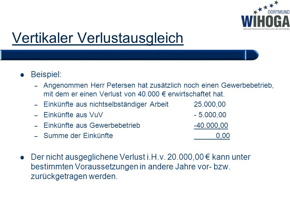 Vertikaler Verlustausgleich