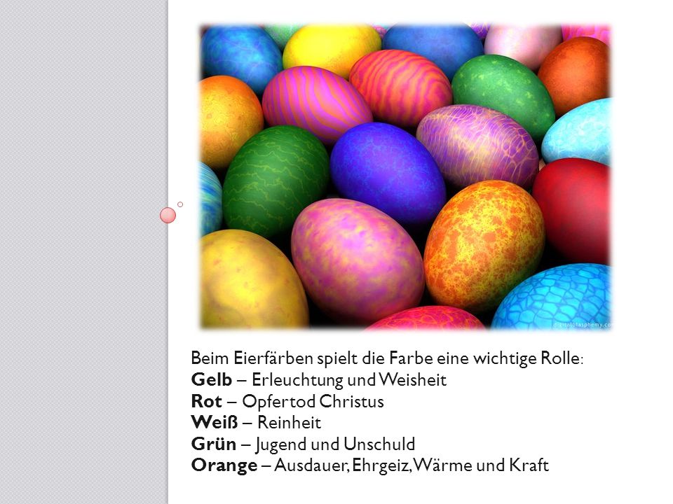 Beim Eierfärben spielt die Farbe eine wichtige Rolle: