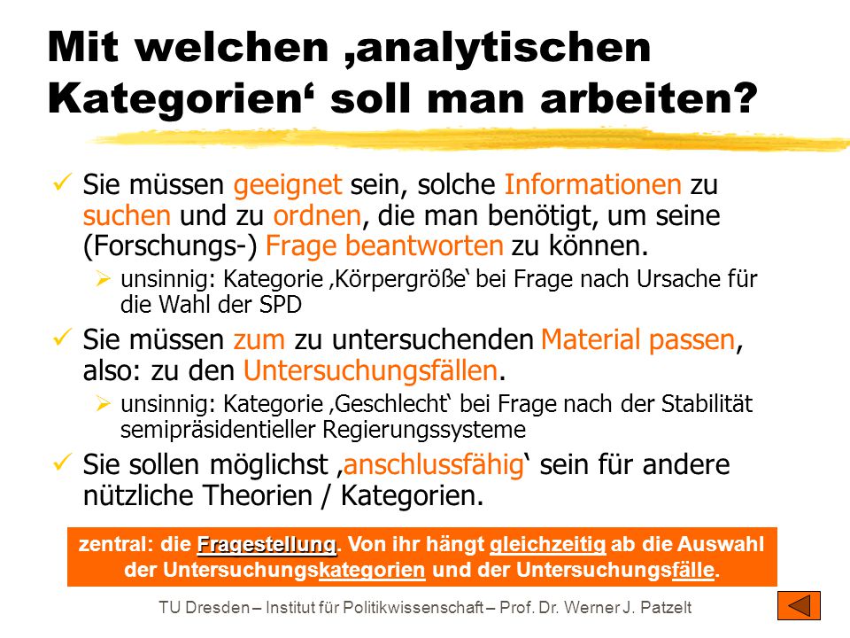 Mit welchen ‚analytischen Kategorien‘ soll man arbeiten