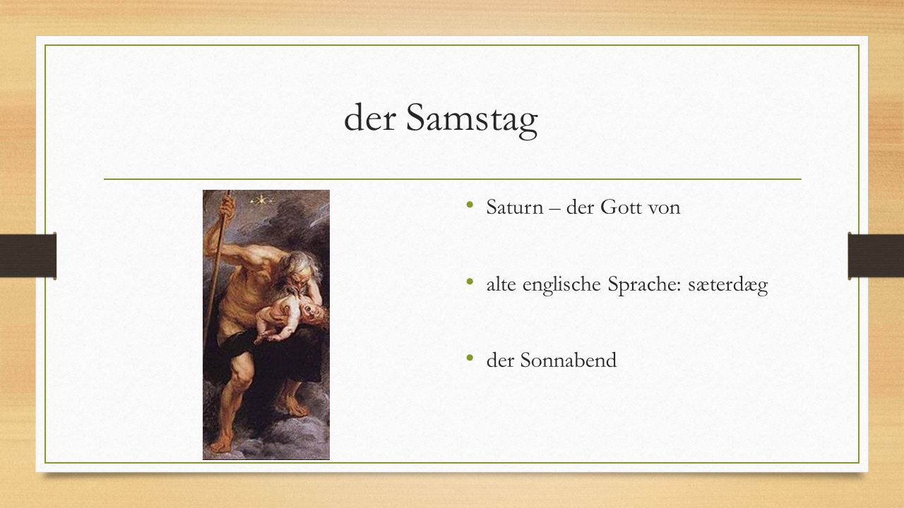 Die Tage von der Woche. ppt video online herunterladen
