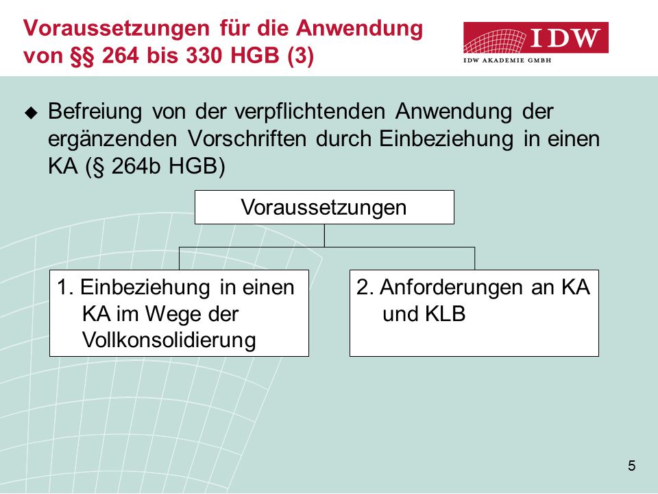 Voraussetzungen für die Anwendung von §§ 264 bis 330 HGB (3)