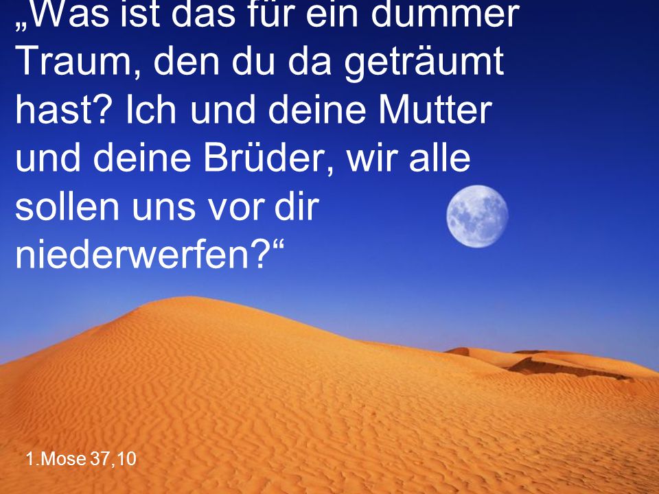 „Was ist das für ein dummer Traum, den du da geträumt hast